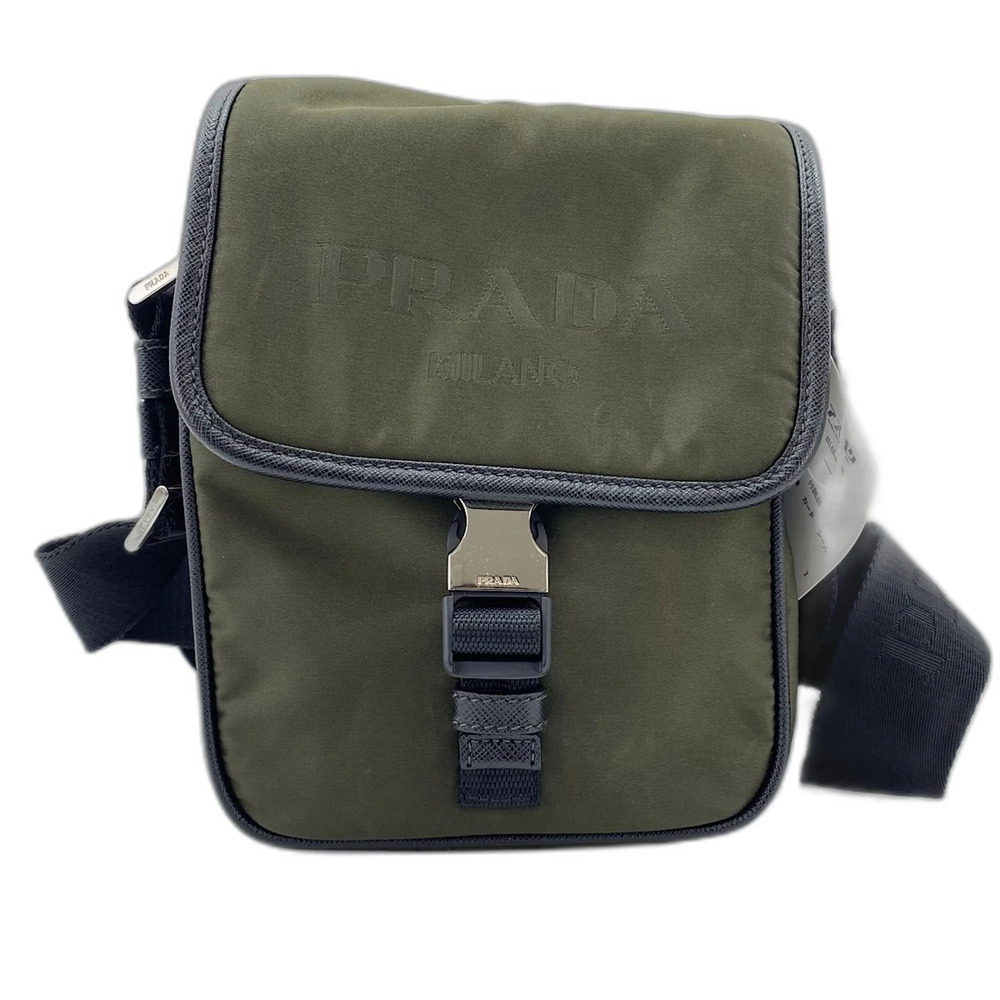 PRADA Green Saffiano Shoulder Bag